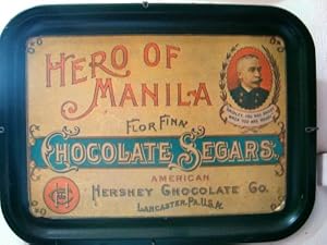Image of Hero of Manila Hershey Chocolate co. metal tray 1974