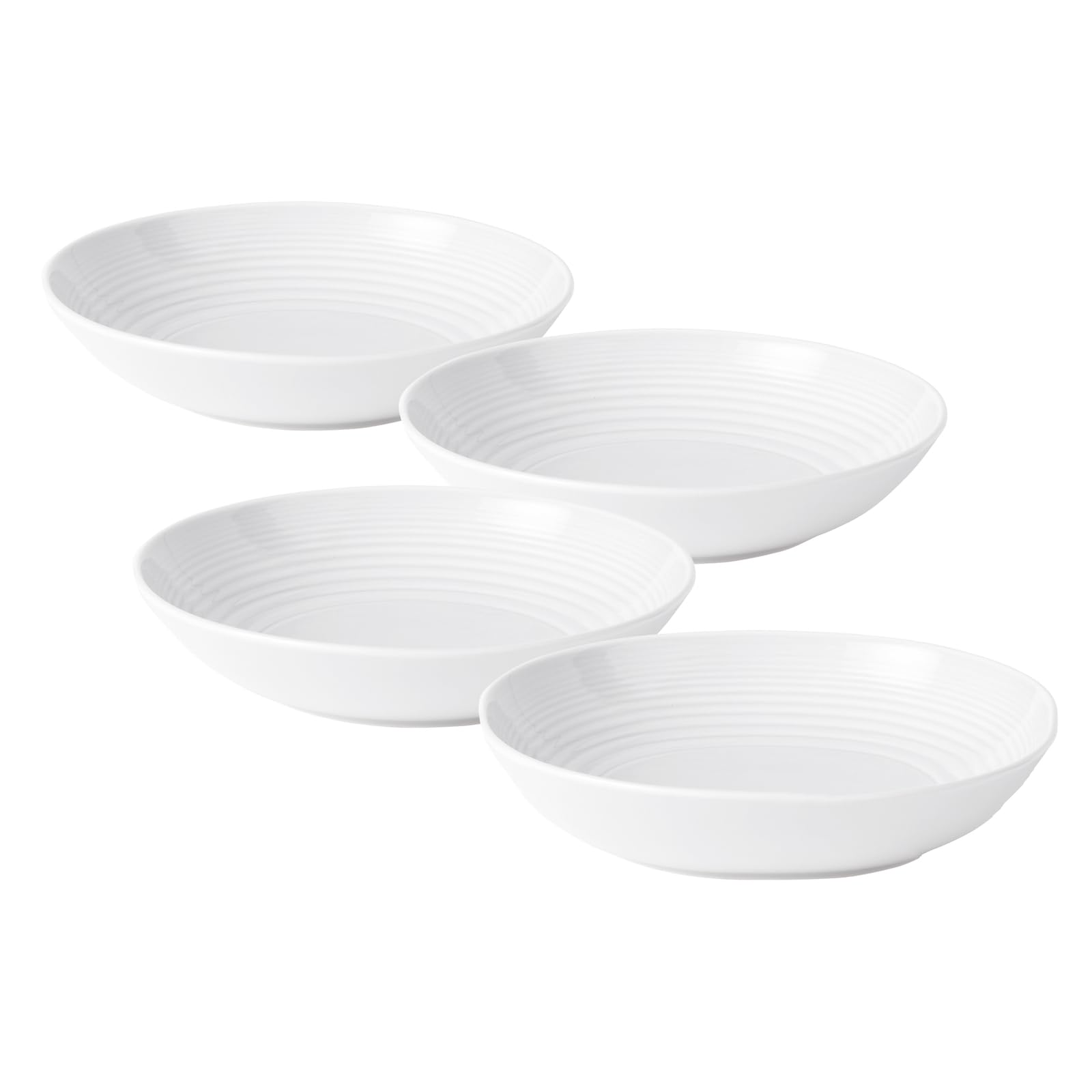 Royal Doulton Pasta Bowls, Stoneware, Designed to Mix & Match, Gordon Ramsay Maze Pasta Bowl 24cm 9.4in White, Set of 4