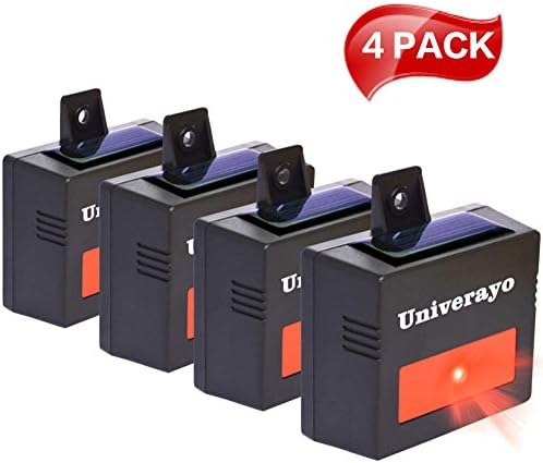 Univerayo Nocturnal Wild Animal Repeller Predator Control Light Solar Powered Animal Repellent Chicken Coop Accessories Lights for Garden or Livestock against Deer Raccoon Coyote Skunk or Cat - 4 PACK