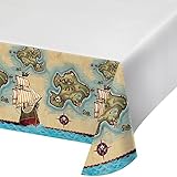 Creative Converting 725969 Border Print Plastic Tablecover, 54 x 102