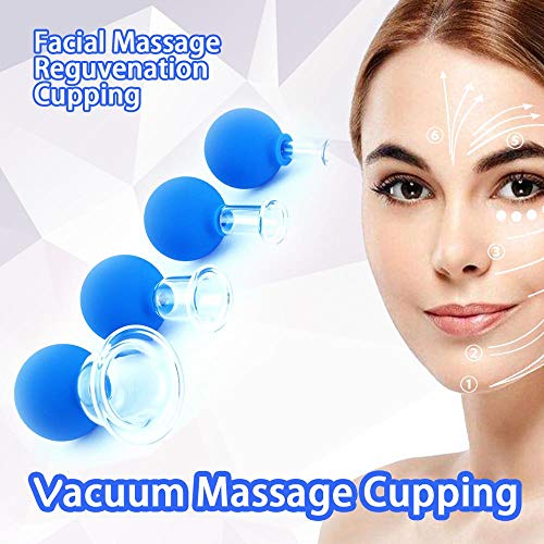 FeelFree Sport 4 Pieces Glass Facial Suction Cupping Set-Silicone Vacuum Suction Massage Cups Anti Cellulite Lymphatic… - Image 4