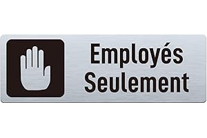 Employees Only Sign, Metal Employees Only Door Signs for Business office, Staff Only Door Signs (Black, Silver)
