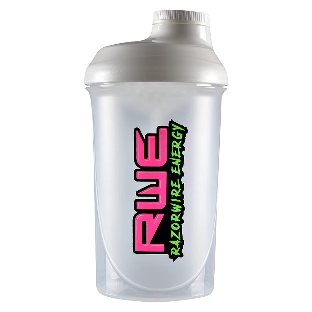 RAZOR WIRE ENERGY Retro Shaker Bottle, 500ml Protein Shaker Dishwasher, Microwave and Freezer Safe - Clear — image 1