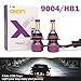 9004 HB1 LED Headlight Bulbs High Low Beam 6000K Bright White 60W 6000LM 4 Side COB Chips Car Headlamp Automotive Conversion Kit (Pack of 2, 2 Year Warranty)