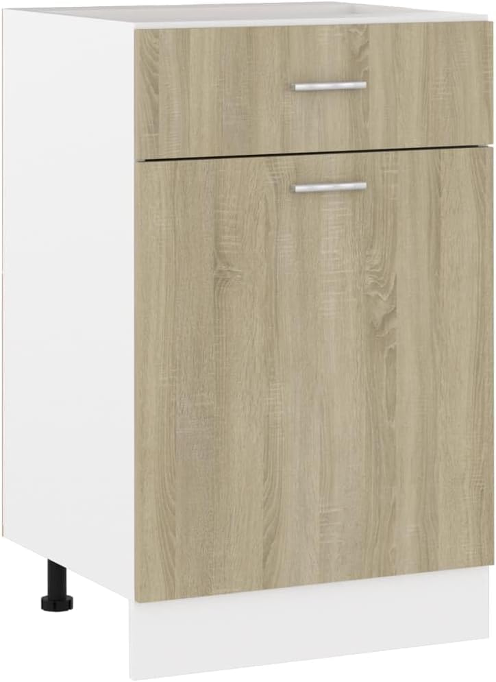 vidaXL Drawer Bottom Cabinet Sonoma Oak Finish Engineered Wood 50x46x81.5 cm