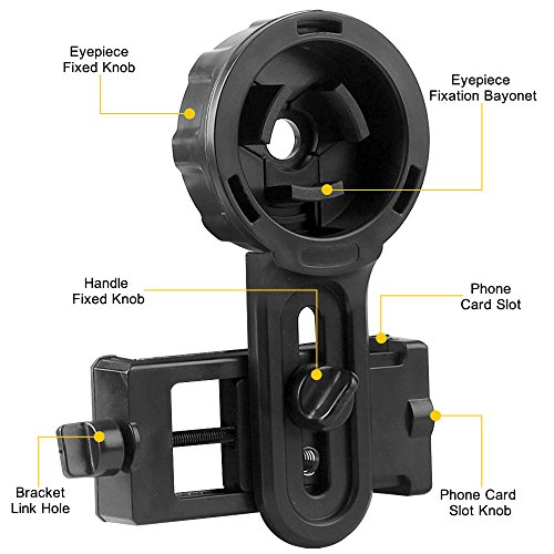 DoubleSun Spotting Scope Cellphone Mount-Design for Binocular Monocular Telescope and Spotting Scope