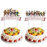 2 Pieces Happy Birthday Cake Topper for Roblox Cake Decoration,Party Supplies Toppers