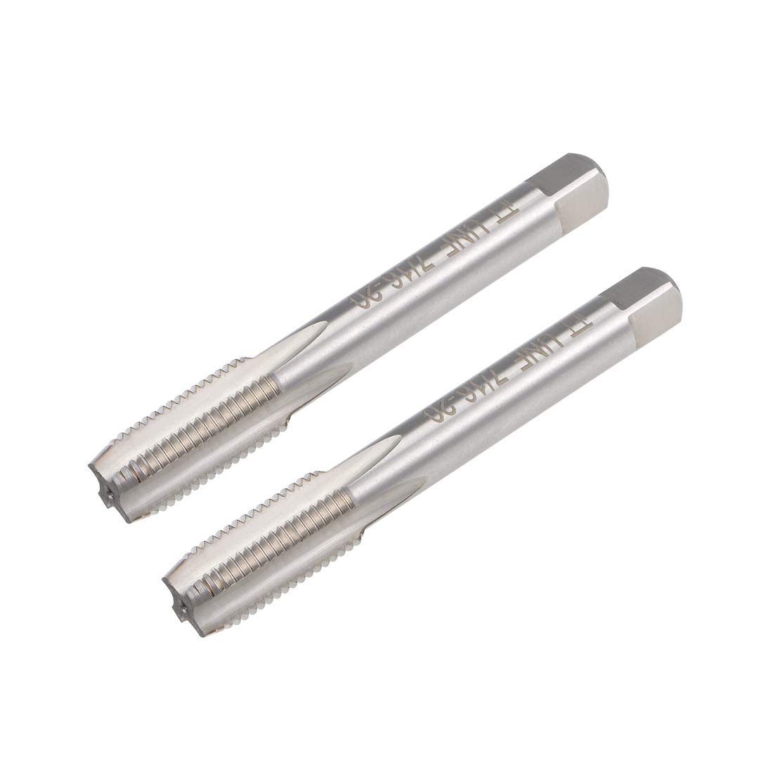 sourcing map Machine Tap 7/16-20 UNF Thread H2 High Speed Steel Screw Thread Taps Threading Tapping Tool 2pcs