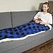 Catalonia Buffalo Plaid Sherpa Throw Blanket, Reversible Soft Warm Comfy Snuggle Micro Fleece Plush Throws for Bed Couch TV, 60x50 inches, Blue Checkered