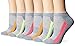 Skechers Women's 1/2 Terry Low Cut Athletic Sock 6-Pack, Grey/Orange, 9-11