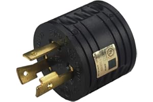 PLUGRAND RV 30 AMP 3-Prong Generator Adapter Converter, Nema L5-30P Male to TT-30R Female 30A/ 30A Generator Adapter, L5-30 AMP 3-Prong Plug to TT-30 30 AMP
