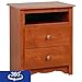 Prepac Sonoma 2 Drawer Nightstand: Elegant Bedroom Furniture, Bedside Table with Open Shelf, 23.25