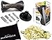 Handheld Spiralizer Vegetable Slicer with 4 Interchangeable Stainless Steel Blades - Spiralizes, Slices, Shreds, Cuts Ribbons, and Zoodles - Handheld Cleaning Brush - Dishwasher Safe (Black)
