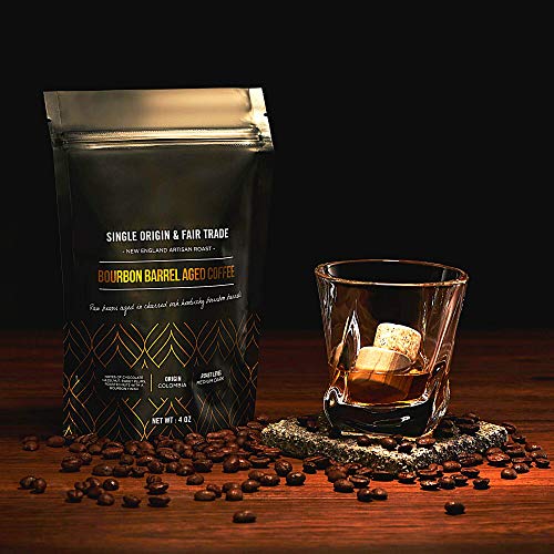 Whiskey Chilling Stones & Kentucky Bourbon Barrel Aged Coffee Gift Set - 6 Handcrafted Granite Round Rocks & Hardwood Storage Tray - Medium Dark Roast 4oz Tasting Bag for Specialty Coffee Lovers! - Image 3