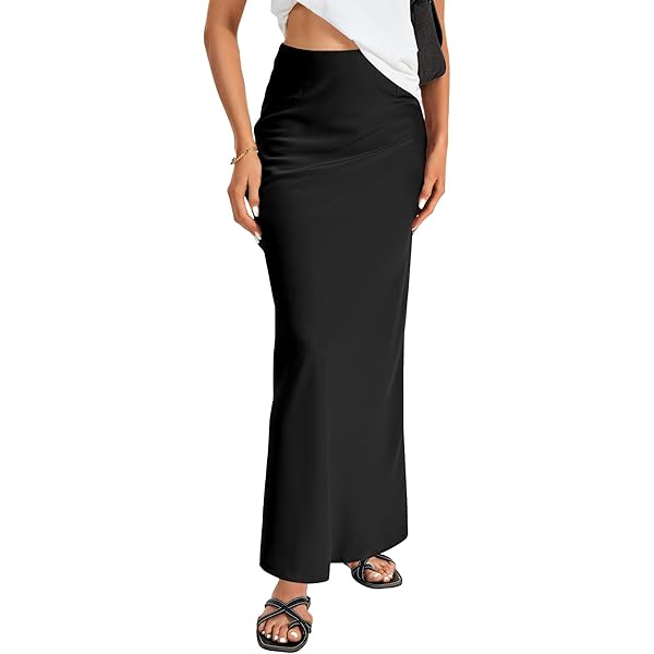 Commando Women's Butter Luxe Maxi Column Skirt, Black at Amazon