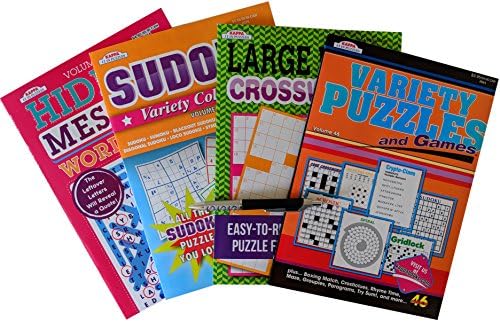 Brain Games Puzzle Books: 240 Variety Brain Teaser Puzzles For Young Adults to Seniors