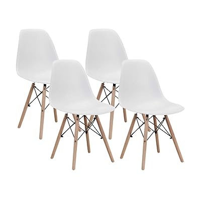 CangLong Modern Mid-Century Shell Lounge Chairs with Wooden Legs