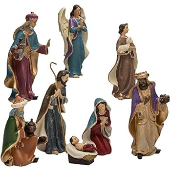 Kurt Adler Resin Nativity Figurine Set, 6.25-Inch, Set of 8