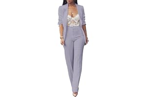 Tcremisa Women's Fashion Fall 2 Piece Pant Suit Dressy Long Sleeve Blazer and Slim Fit Pants Set Business Outfits