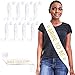Sparkle and Bash Bulk Blank Satin White Sashes Customizable To Decorate - 8 Pack Blank Sashes To Decorate