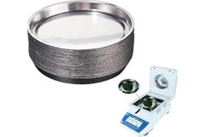 50 Pack Reusable Aluminum Sample Pan for Moisture Analyzers - 103x8mm(4x0.31 inches) Aluminum Foil Weighing Dish for Laborato