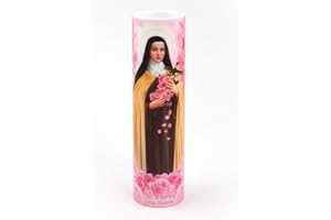 THE SAINTS COLLECTION St Therese, LED Flameless Devotional Prayer Candle