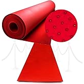 Red Carpet Runner for Party 2.2 x 16.4 FT- Non Slip 3mm Thick Wedding Aisle Runner - Red Rug for Indoor Outdoor Ceremony Party Decorations Hollywood Oscars Event Runway Fashion Show