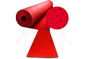 SIDNEEZ Red Carpet Runner for Party 2.2 x 16.4 FT- Non Slip 3mm Thick Wedding Aisle Runner - Red Rug for Indoor Outdoor Ceremony Party Decorations Hollywood Oscars Event Runway Fashion Show