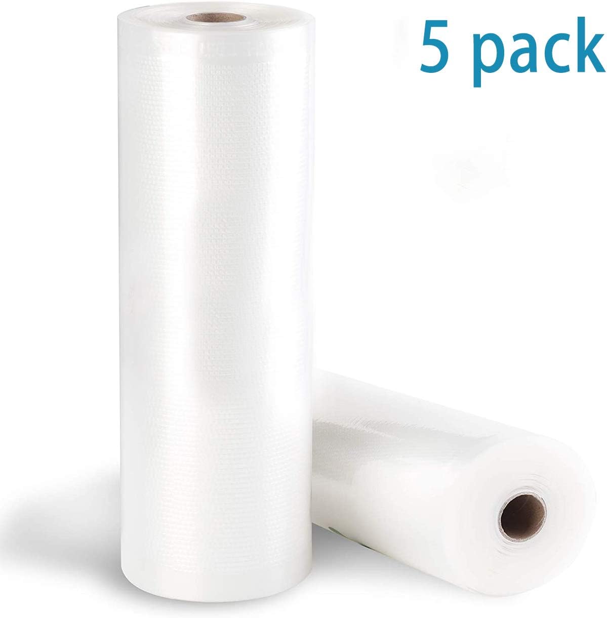 Vacuum Sealer Bags 5 pack for Food Saver, Seal a Meal, Gamesaver, Weston. Commercial Grade, BPA Free, Heavy Duty, Puncture Prevention, Great for vac storage, Meal Prep or Sous Vide