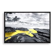 signwin Framed Canvas Home Artwork Decoration Gold Scenery Canvas Wall Art for Living Room Bedroom - 24x36 inches