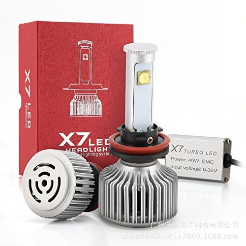 Guurachi LED Headlight Bulbs w/ Clear Arc-Beam Kit - H11 (H8, H9) - 60w 7,200Lm 6K Cool White CREE - 2 Yr Warranty (H7)