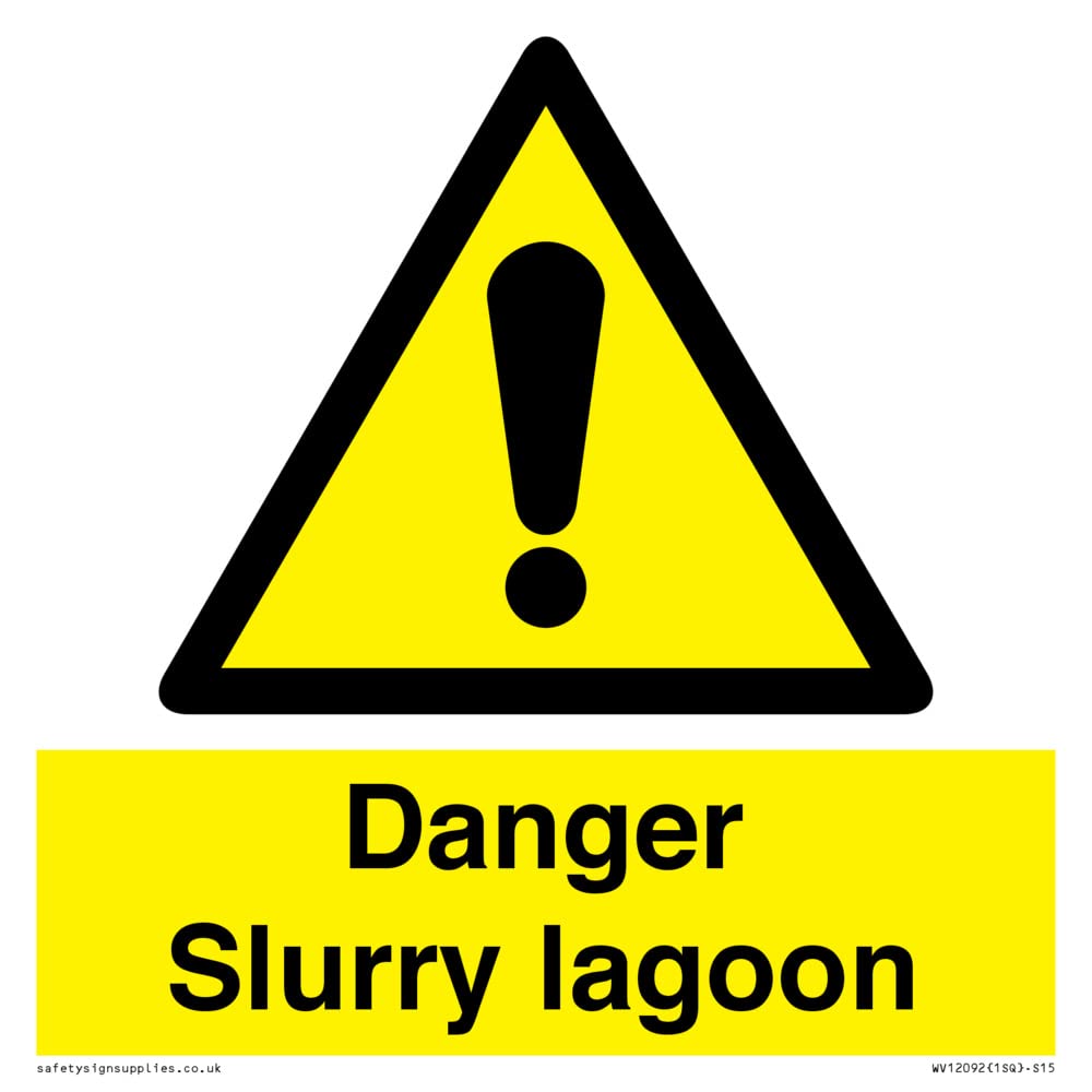 Danger Slurry lagoon Sign - 150x150mm - S15