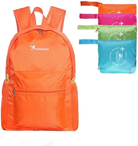 MINICE Tiptop Lightweight Foldable Backpack, Packable Daypack with 17L Capacity is Durable In Use for Travel,Camping,Hiking,Shopping,Outdoor Sports-Water Resistant.(Orange)