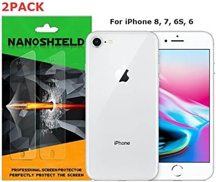 iPhone 8, 7, 6S, 6 Screen Protector (2 Pack) - Newest Arrival 0.2mm Ultra Thin, Anti-Glare, Anti-Finger, Anti-Shock, Nano Matt Screen Protective Film by AZANZO
