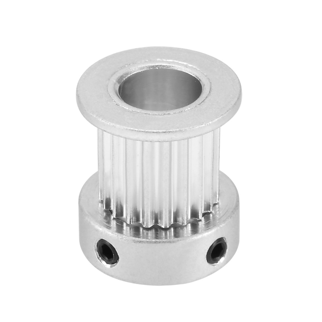 sourcingmap Aluminum 20 Teeth 8mm Bore Timing Belt Pulley Flange Synchronous Wheel Silver Tone for 3D Printer