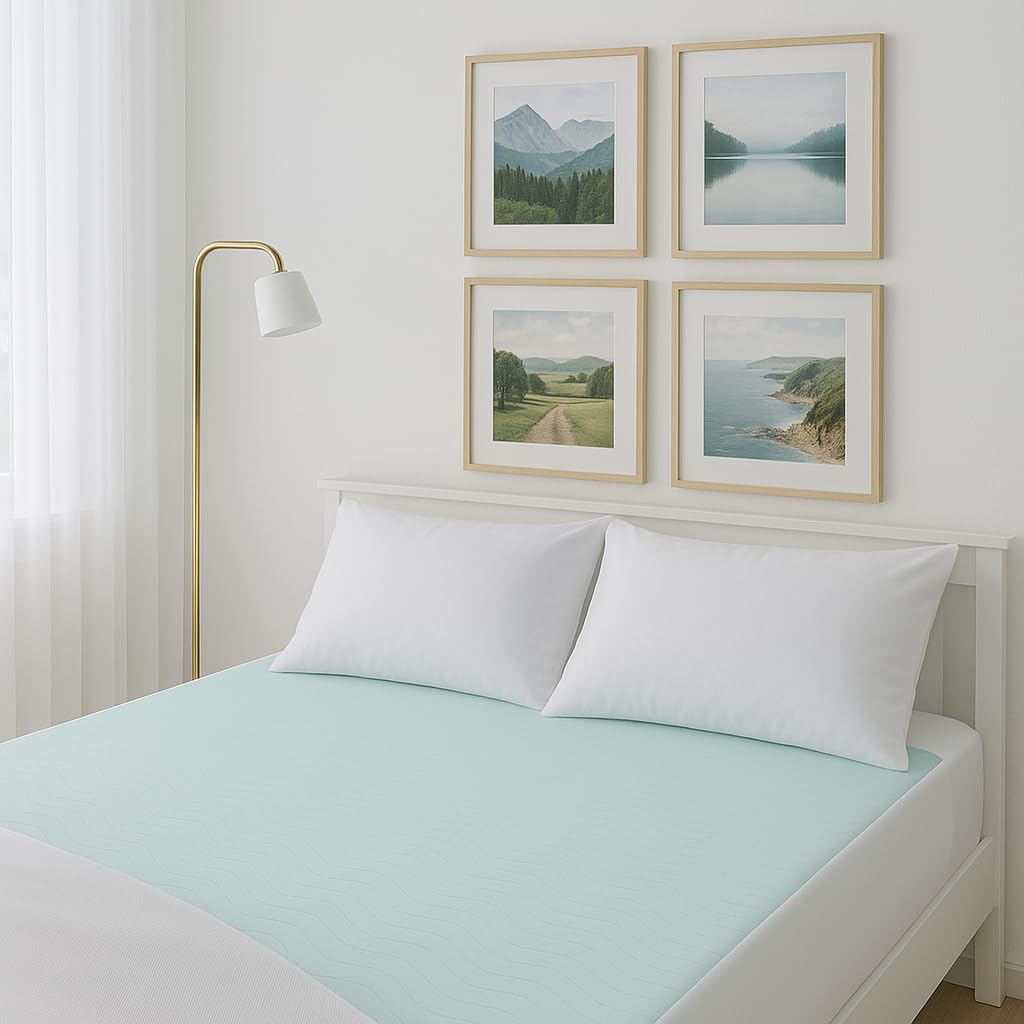 Washable Bed Pad with Wings 85 x 135cm – Reusable Waterproof Incontinence Underpad, Large Absorbent Mattress Protector (4L Capacity), Machine Washable Bed Protector for Adults & Children