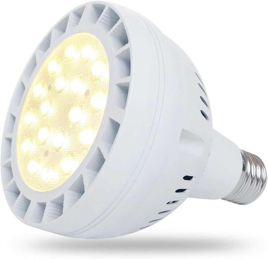 25W Daylight White LED Grow Light Bulb, Natural Sunlight Full Spectrum, Sunlike Plants Grow Bulb for Seeding Blooming Fruiting, Sunlight White UV&IR