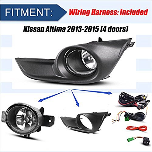 Pair Of Fog Lights Kit W/Switch & Wiring For 2013-2015 Nissan Altima - YLT Auto Halogen