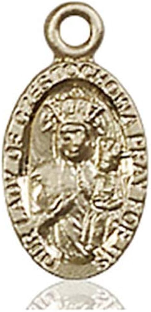 Jewelry 14kt Gold O L Of Czestochowa Medal Patron Saint 1 2 X 1 4 Necklaces