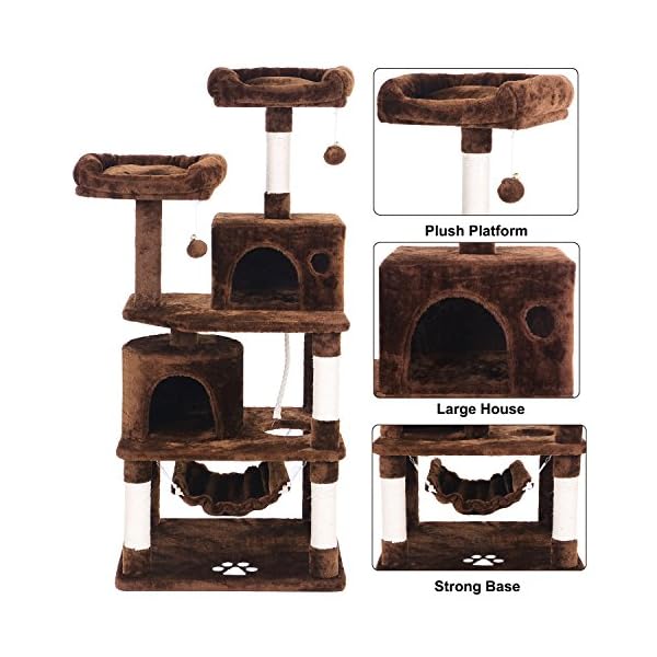 BEWISHOME Cat Tree Condo Furniture Kitten Activity Tower Pet Kitty Play