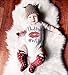 3 PC Newborn Infant Baby Boy Girl Daddy's Red Lips Dot Headband Romper Outfits