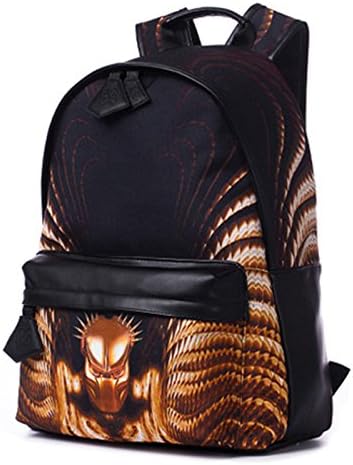 Coolest Unique Fashion Alien Warrior Print Backpack, 20L Water-proof Durable Daypack, Multi-Pocket fits iPad tablets and 15'' Laptop, Travel Casual School Gym Camping Beach Party Sports Outdoor bag