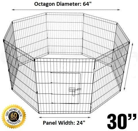 Metal Play-Pen 30" Tall Wire Fence Pet Dog Folding Exercise Yard 8 Panel by Positive Store