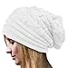 Molly Women's Winter Beanie Knit Crochet Ski Hat Oversized Cap Hat Warm White