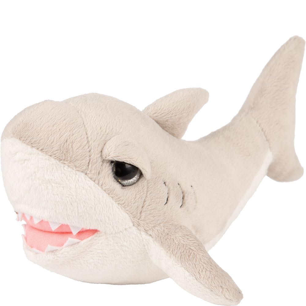 Suki Gifts International, Medium Flossy Shark, Grey Plush Toy, 26cm, 14486, Grey & White