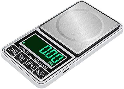 Electronic Scales KingTo Digital Pocket Scales High Precision Cooking Scale Stainless Steel Mini Food Jewelry Scale Gold Diamond Balance Scale 200g/0.01g USB Powered