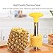 Pineapple Corer Cutter Slicer Peeler, GIPTIME Stainless Steel Pineapple Tools, Easy To Use and Clean, Dishwasher Safe, 8 Fruit Forks As Bonus, Yellow