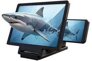 GENERIC 12" Big Screen Phone Magnifier, Upgraded HD Foldable Design Screen Magnifier Version for Movies, Videos and Gaming (Black, Horizontal)