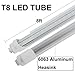 JESLED 8FT R17D/HO LED Light Bulbs, 6000K Cool White, LED Fluorescent Tubes 45W (110w Equivalent), 4800LM, Clear Cover, Dual Ended Power, Ballast Bypass, F96T12/CW/HO Replacement (12 Pack)