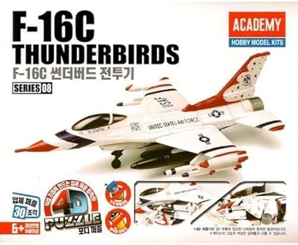 Amazon Com Academy Plastic Model 4d Puzzle Kit F 16c Thunderbirds S Toys Games